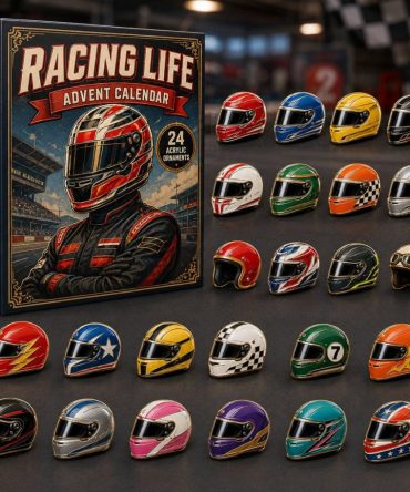 2026 Racing Helmet Countdown Calendar — 24-Day Acrylic Charm Advent Set, Great Gift For Motorsport Lovers
