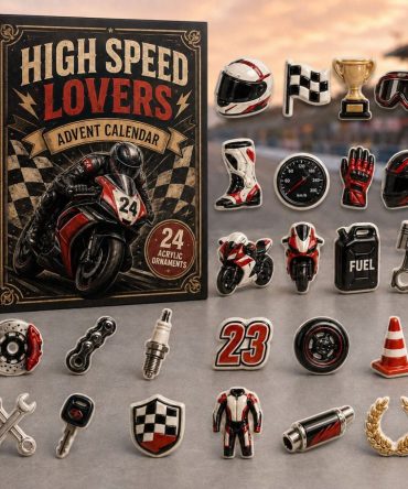 2026 Racing Motorcycle Holiday Countdown — 24-Day Acrylic Charm Advent Set, Ideal Gift For Bike Fans & Collectors