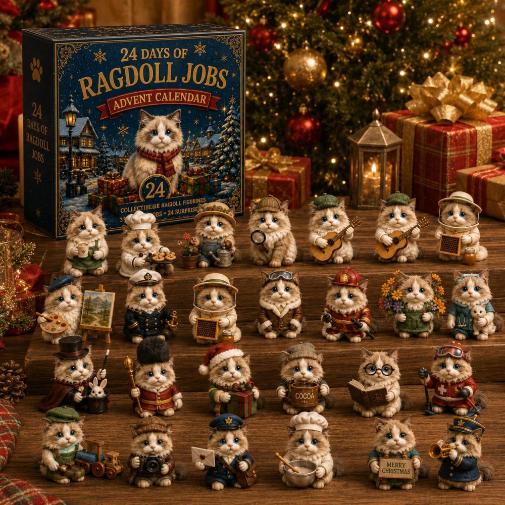 Ragdoll Careers Advent Calendar 2026 – 24-Day Cute Cat Occupations Countdown With Acrylic Charms, Toys & Collectible Figures