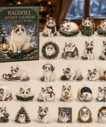 Charming Ragdoll Cat Winter Countdown — 24 Acrylic Charms, Festive Advent Calendar Perfect Gift For Ragdoll Fans & Pet Owners