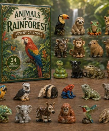Rainforest Animals Green Advent Calendar 2026 — 24 Eco-Inspired Acrylic Charms , Jungle Creature Countdown For Kids & Collectors