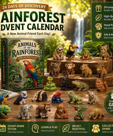 Rainforest Discovery Advent Calendar 2026 – 24-Day Exploration Countdown With Detailed Acrylic Animal Charms & Nature Facts