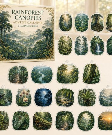 24-Day Rainforest Canopy Charm Countdown — Acrylic Tropical Mini Charm Set For Nature Fans & Gift Giving