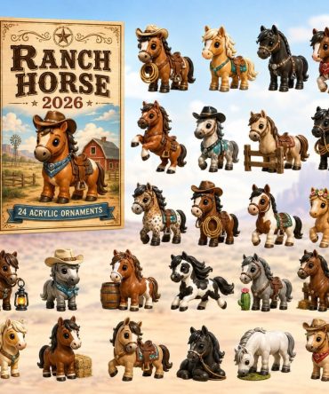 Ranch Horse 2026 Advent Calendar — 24-Day Acrylic Charm Collectible Set, Equestrian Holiday Countdown Gift For Kids & Riders