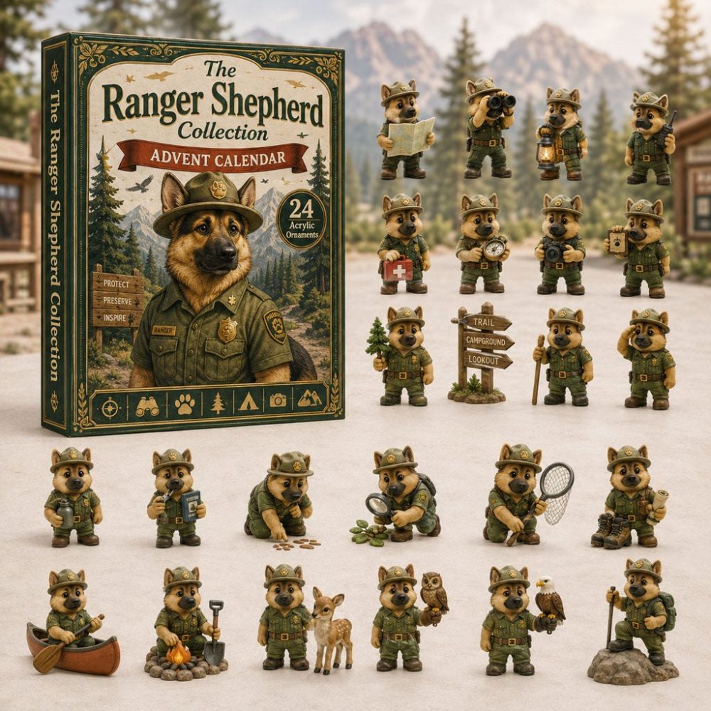 Ranger Shepherd 2026 Dog Countdown - 24-Day Acrylic Charm Advent Calendar, Outdoor Rescue Dog Charms & Gifts