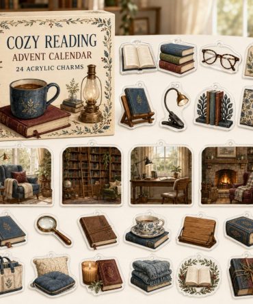 Reading Accessories Advent Calendar — 24 Acrylic Bookish Charms For Readers, Booklovers & Stationery Fans , Gift Set