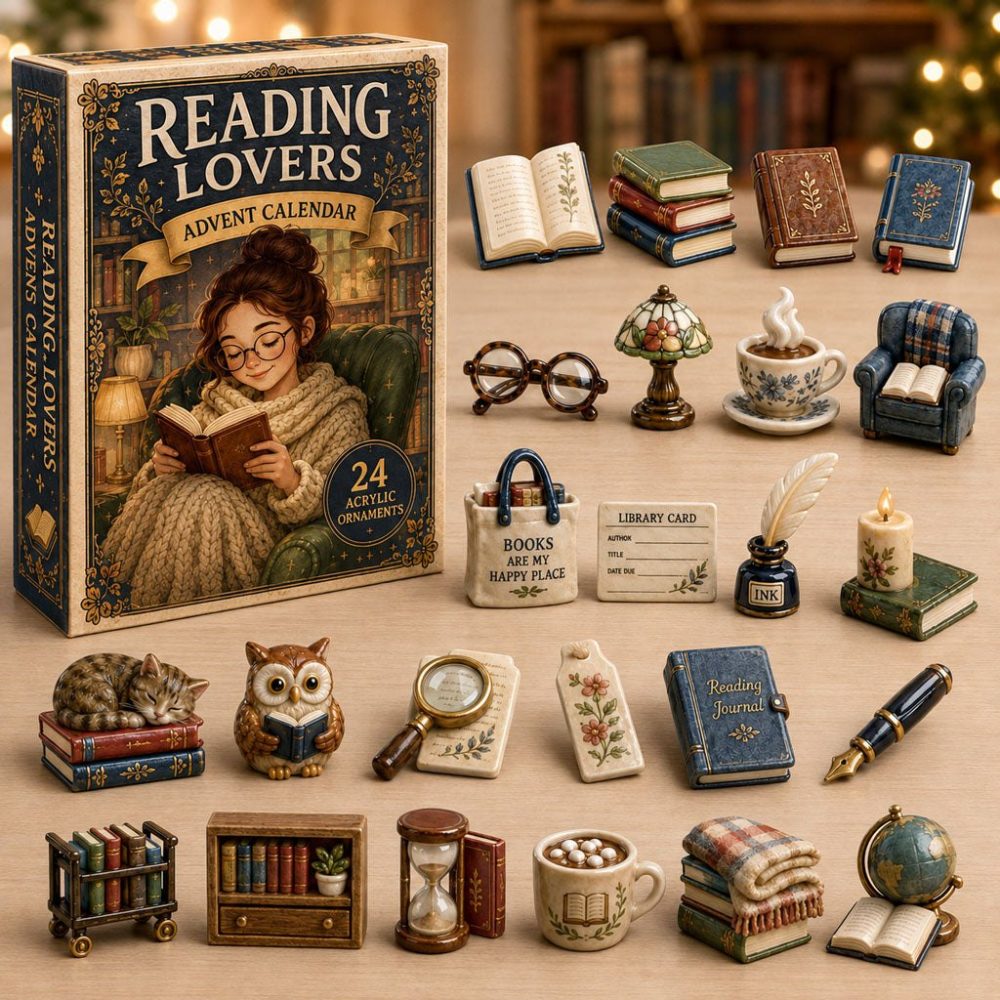 Reading Lovers Advent Calendar 2026 — 24-Day Acrylic Charm Countdown Celebrating Books, Perfect Holiday Gift For Avid Readers