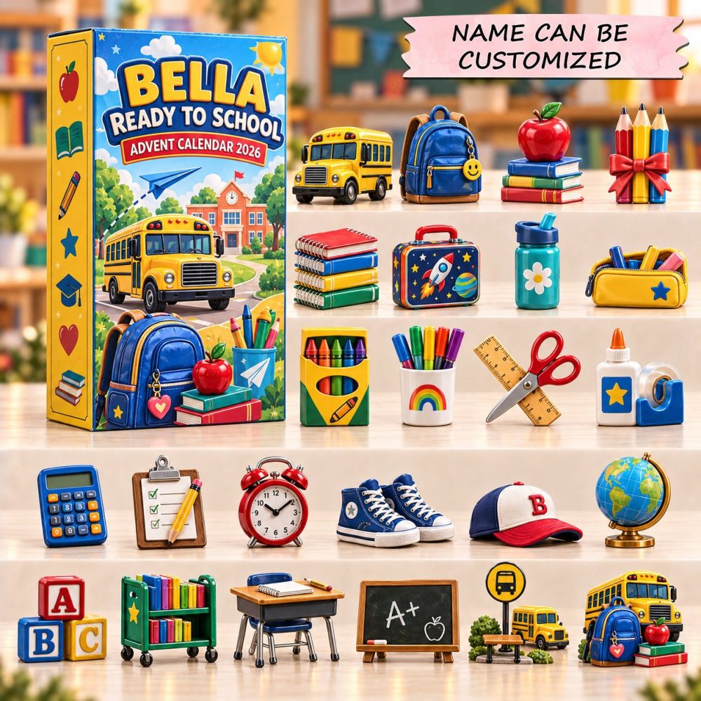2026 Ready-To-School Advent Calendar - 24-Day Acrylic Charms, Back-To-School Countdown & Teacher-Friendly Gift