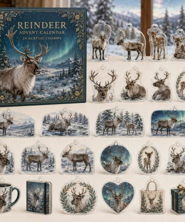 Reindeer Festive Countdown Calendar — 24 Classic Acrylic Charms For Christmas Decor, Advent Surprises & Holiday Gift Giving