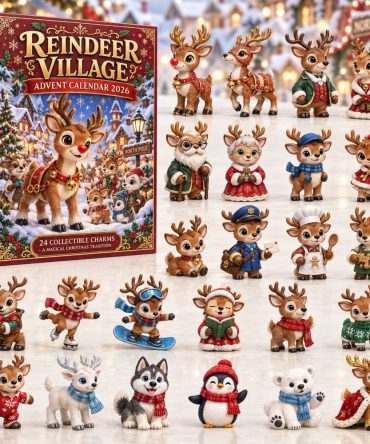 Reindeer Village Holiday Countdown 2026 — 24 Mini Acrylic Charms & Festive Keepsakes, Charming Christmas Gift Set For Families
