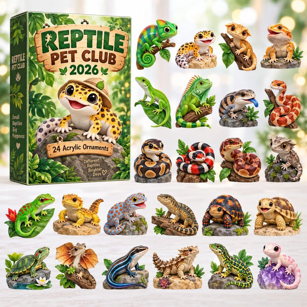 Reptile Pet Club Advent Calendar — 24-Day Acrylic Charm Countdown For Reptile Owners & Kids , Collectible Holiday Gift 2026