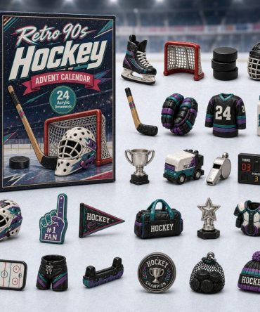 90S Hockey Throwback Advent Calendar 2026 — 24-Day Acrylic Charm Set , Nostalgic Hockey Gifts For Fans & Collectors