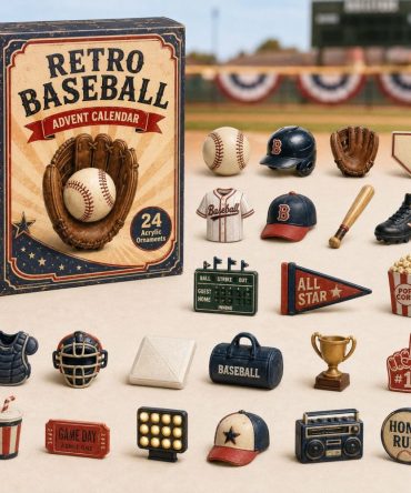 Retro Baseball Advent Calendar 2026 — 24-Day Acrylic Charm Countdown With Vintage Ball & Glove Icons, Perfect Fan Gift & Collectible