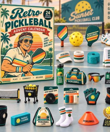 Retro Pickleball 24-Day Holiday Countdown Calendar 2026 — Vintage Court Acrylic Charms, Daily Pickleball Gifts & Player Gift Box