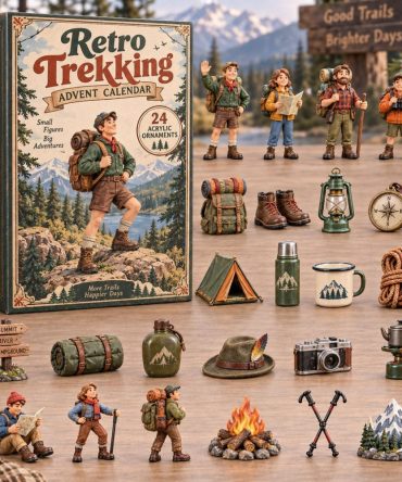 Retro Trekking Vintage Advent Calendar 2026 — 24 Retro Hiking Acrylic Charms, Nostalgic Outdoor Countdown Gift For Hikers & Collectors
