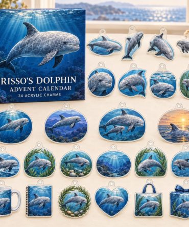 24-Day Risso Dolphin Acrylic Charm Advent Countdown — Premium Ocean-Themed Holiday Calendar Gift Set For Dolphin Collectors