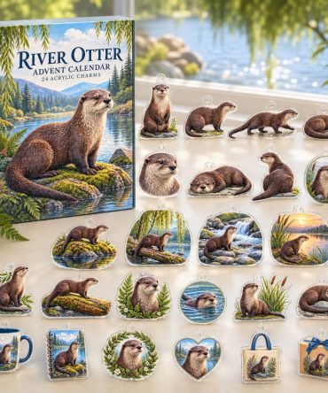 River Otter Holiday Countdown Calendar — 24 Premium Acrylic Wildlife Charms For Christmas Gifts, Stocking Stuffers & Collectors