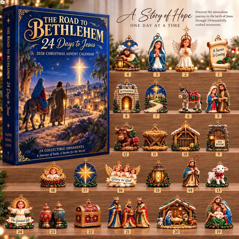 Road To Bethlehem Advent Calendar 2026 - 24 Nativity-Themed Acrylic Charms Recounting The Journey & Nativity Story
