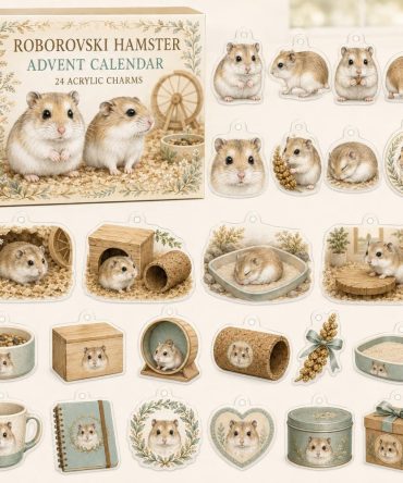 Roborovski Hamster 24-Day Holiday Charm Calendar - Acrylic Miniatures For Roborovski Fanatics , Cute Daily Reveal & Giftable Stocking Stuffer
