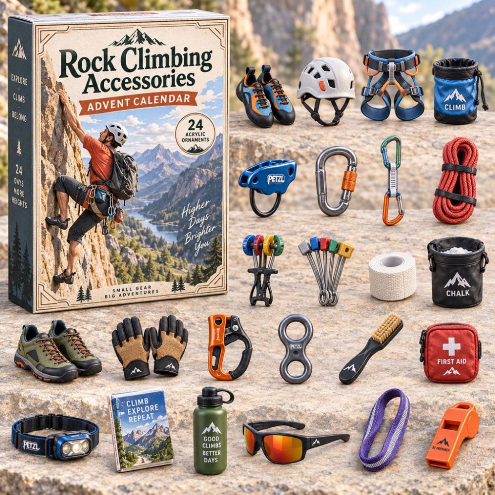 Rock Climbing Gear Advent Calendar 2026 — 24 Mini Acrylic Climbing Charms, Gift For Climbers, Outdoor Enthusiasts & Unique Stocking Stuffer