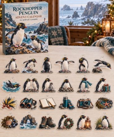 Rockhopper Penguin 24-Charm Antarctic Advent Calendar - Acrylic Penguin Charms, Playful Winter Countdown Gift 2026