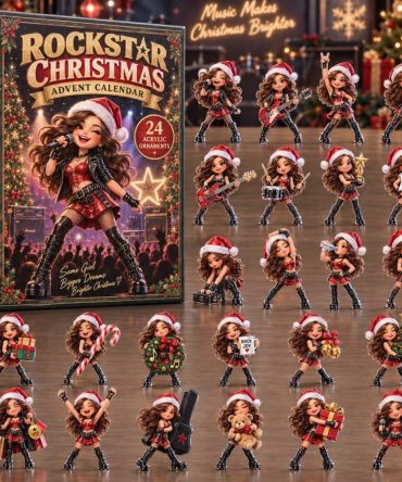 Electric Rockstar Christmas Countdown 2026 — 24-Day Advent With Guitar Acrylic Charms, High-Energy Holiday Gift For Music Fans