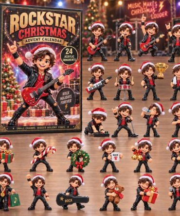 Rockstar Holiday Countdown Calendar 2026 — 24-Day Musical Advent With Acrylic Rock & Roll Charms, Gifts For Musicians & Fans