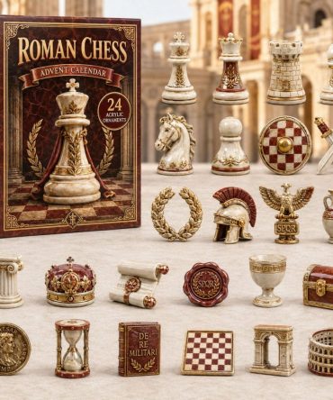 2026 Roman Chess Themed Holiday Countdown — 24-Day Acrylic Charm Advent Calendar, Perfect Gift For Chess Fans