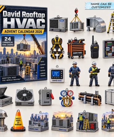 2026 Rooftop Hvac Advent Calendar – 24-Day Technician Countdown With 24 Acrylic Charms, Unique Gift For Hvac Pros