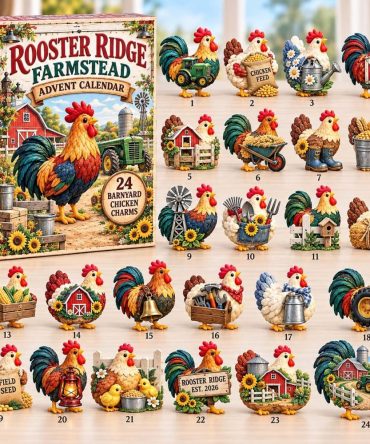 Rooster Ridge Farm 2026 Country Charm Calendar — 24-Day Acrylic Figurine Set For Farmhouse Decor & Gifts