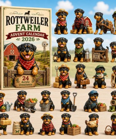 Rottweiler Farm Advent Calendar — 24-Day Country-Themed Countdown With Acrylic Farm Dog Charms, Rustic Holiday Gift For Rottie Lovers