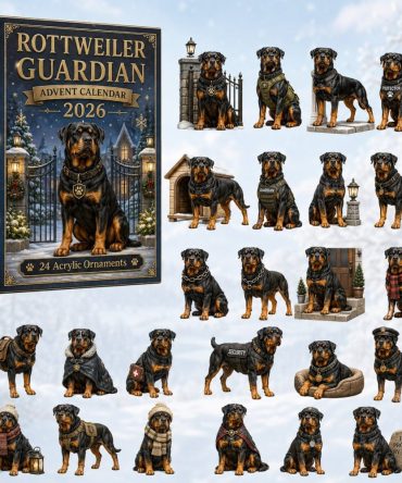 Rottweiler Guardian Holiday Calendar — 24-Day Advent With Protective Rottie Acrylic Charms, Ideal Keepsake Gift For Dog Owners
