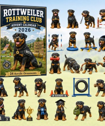 Rottweiler Training Club Countdown — 24-Day Advent With Acrylic Rottie Dog Charms, Training-Themed Holiday Gift For Rottweiler Owners