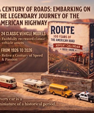 Route 66 Centennial Advent Calendar 2026 – 24-Day Americana Road Trip Countdown With Acrylic Charms & Retro Route Keepsakes