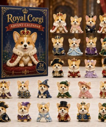 2026 Royal Corgi Royalty Advent Box — 24 Regal Acrylic Charms & Mini Crown Collectibles, Premium Corgi-Themed Countdown Gift For Dog Fans