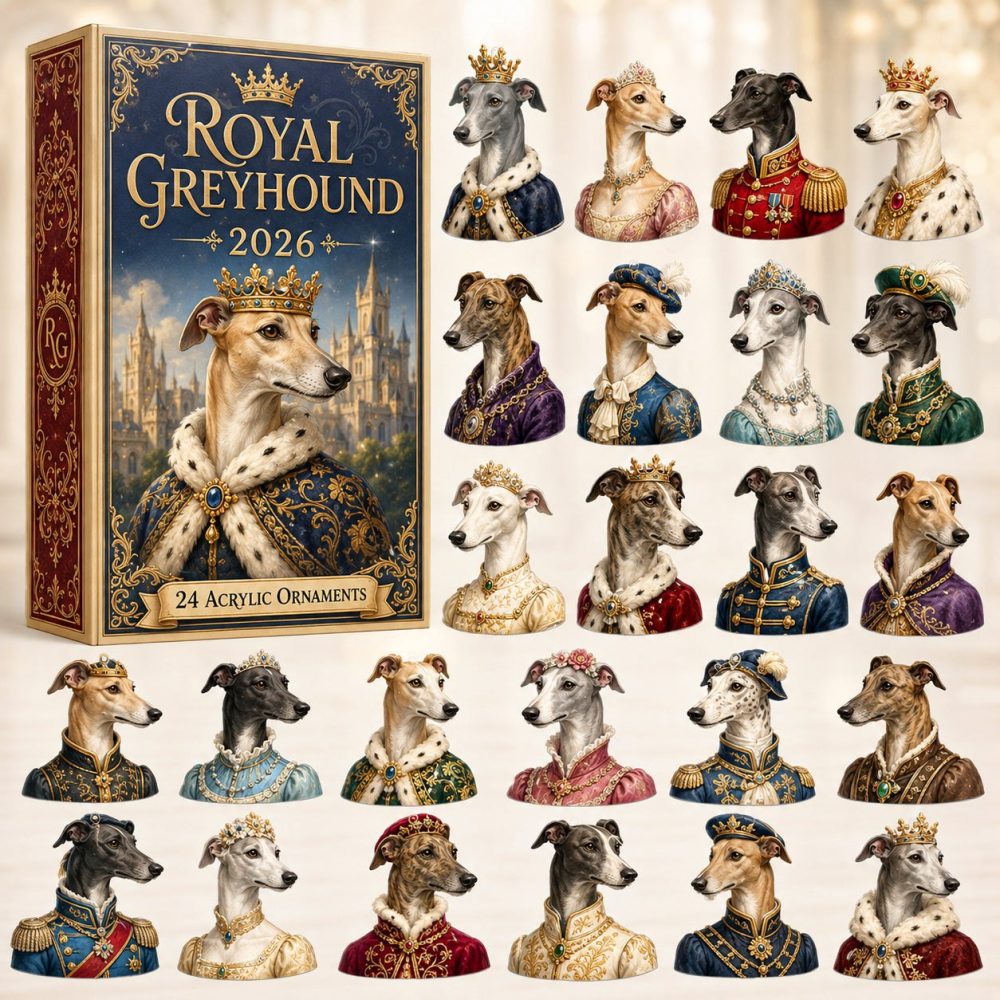 Royal Greyhound Collector'S Advent Calendar 2026 — 24 Luxury Acrylic Charms, Elegant Greyhound Holiday Gift