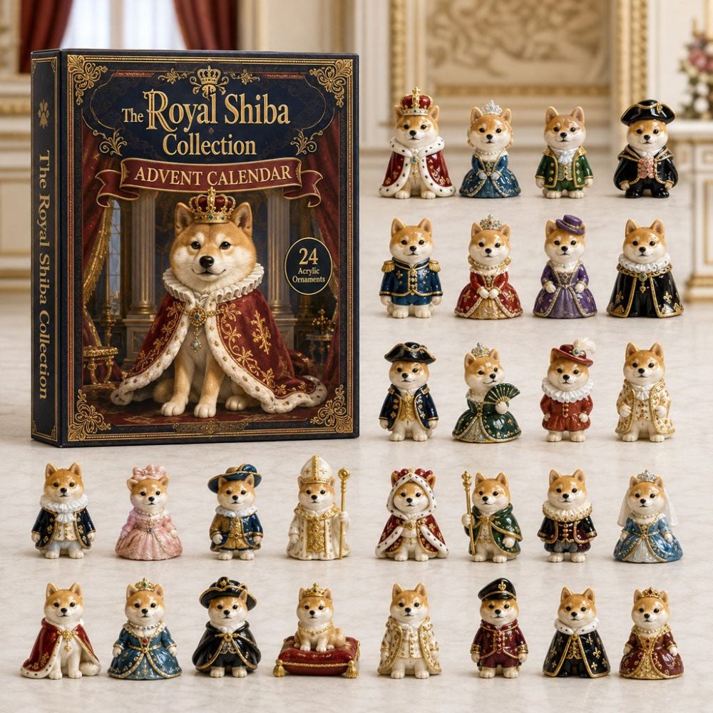 Royal Shiba Kingdom 2026 Countdown - 24-Day Acrylic Charm Advent Calendar, Regal Dog Collectibles & Deluxe Gift Set