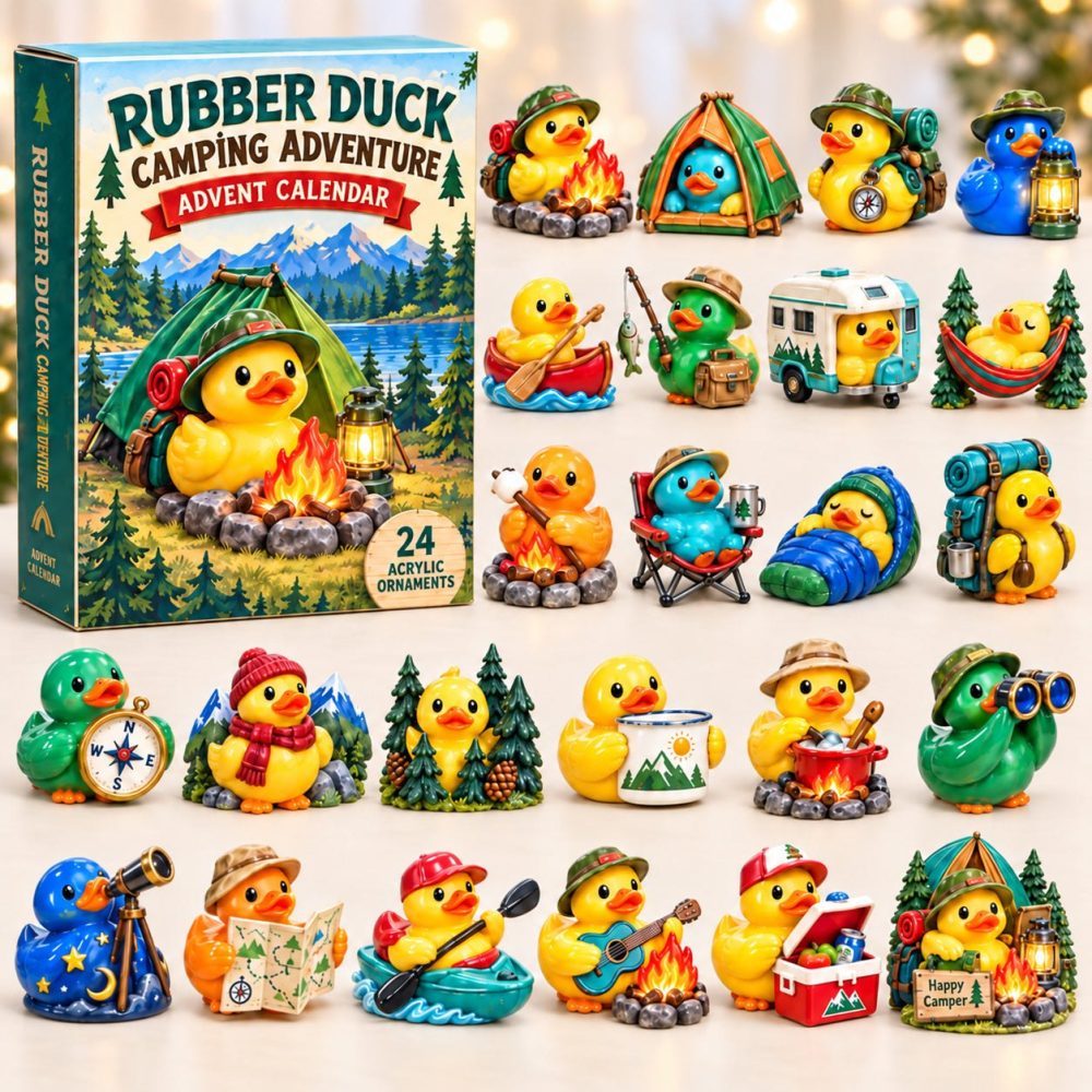 2026 Camping Rubber Duck Countdown — 24-Day Outdoor Adventure Advent With Acrylic Charms, Gift For Campers & Kids