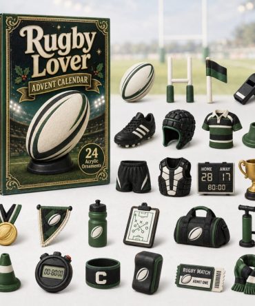 Rugby Fan Advent Calendar — 24-Day Matchday Countdown With Acrylic Rugby Charms, Sports Gift For Fans, Players & Coaches This Holiday