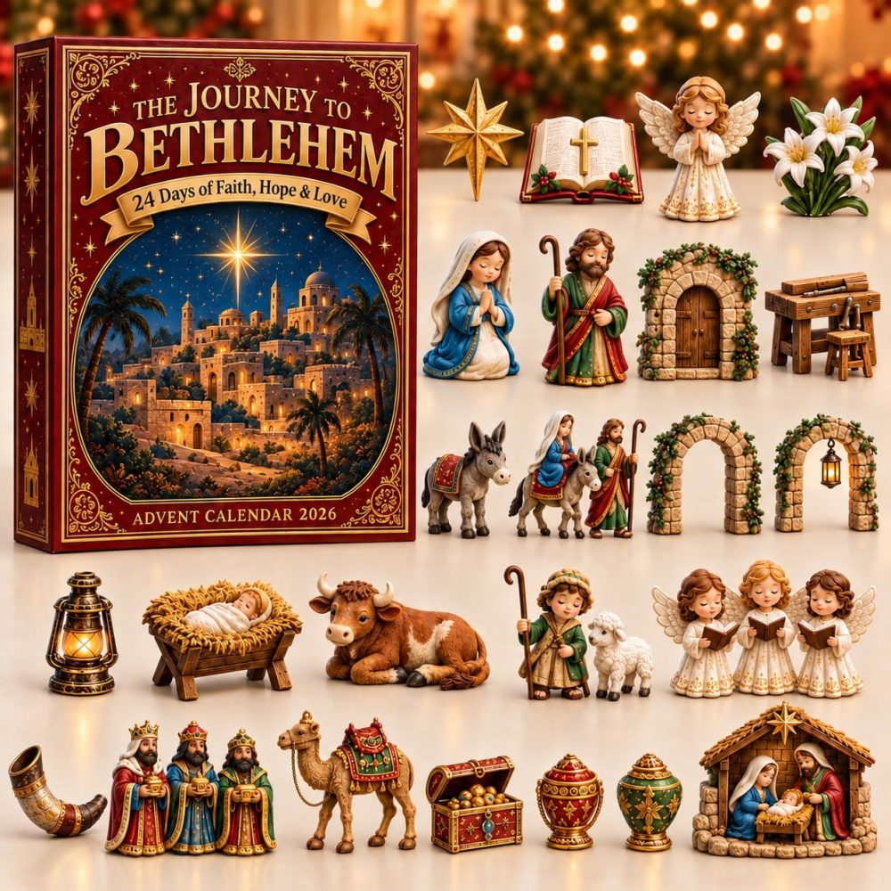 Rustic Bethlehem 2026 Advent Countdown — 24-Day Handmade-Style Acrylic Charm Set For Faith-Filled Family Traditions