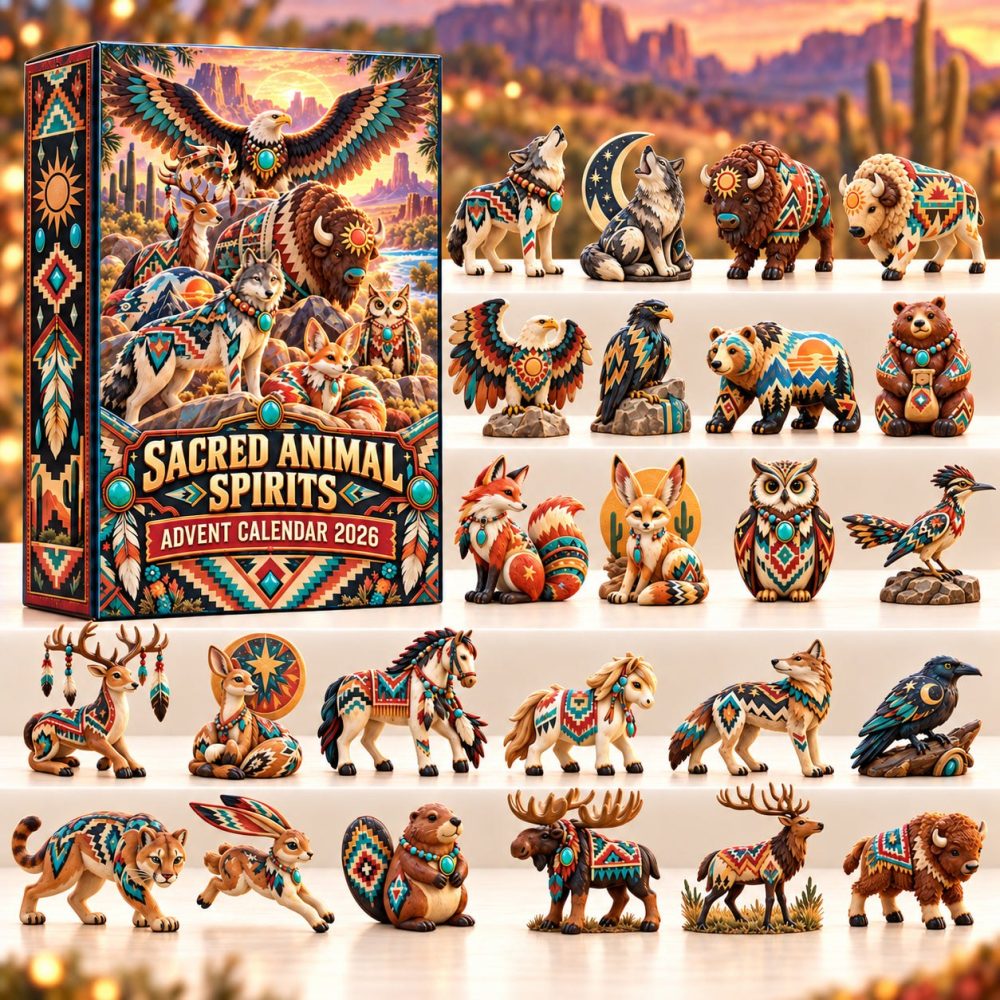 2026 Sacred Animal Spirits 24-Day Totem Advent Calendar — Acrylic Animal Spirit Charms, Nature-Inspired Keepsakes & Gift Set
