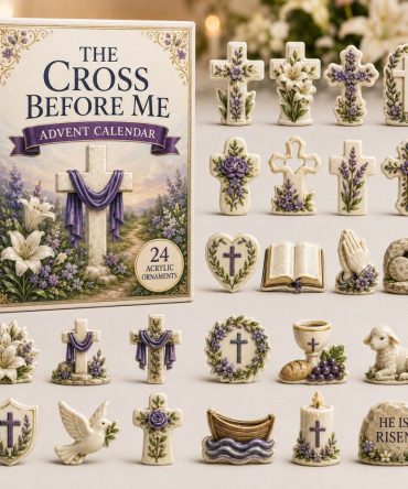 Sacred Cross Christmas Countdown — 24-Day Inspirational Advent With Acrylic Cross Charms, Religious Holiday Gift & Church Keepsake