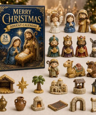 Sacred Scene Nativity Advent Calendar — 24-Day Christmas Countdown With Acrylic Religious Charms, Faith-Based Holiday Keepsake Gift