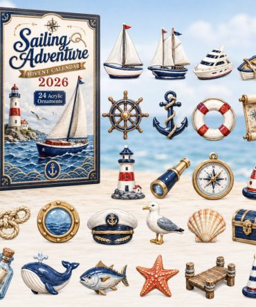 Sailing Adventure Holiday Calendar — 24-Day Nautical Advent With Acrylic Boat & Sea Charms, Perfect Gift For Mariners & Kids