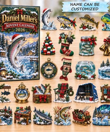 24-Day Salmon Run Fishing Advent With Acrylic Charms — Angler-Themed Christmas Countdown, Collectible Fish Ornaments & Gift Packaging