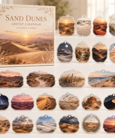 Sand Dunes Holiday Countdown Set — 24 Themed Acrylic Charms For Beach Lovers, Diy Jewelry & Giftable Advent Experience