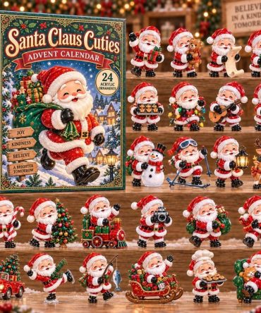Santa Claus Cuties Christmas Advent Calendar - 24-Day Holiday Countdown With Acrylic Charms, Charming Gift & Family Decor