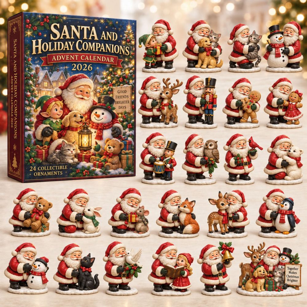 Santa Companion Advent Calendar 2026 - 24 Cute Companion Characters In Acrylic Charms For Stocking Stuffers & Kids