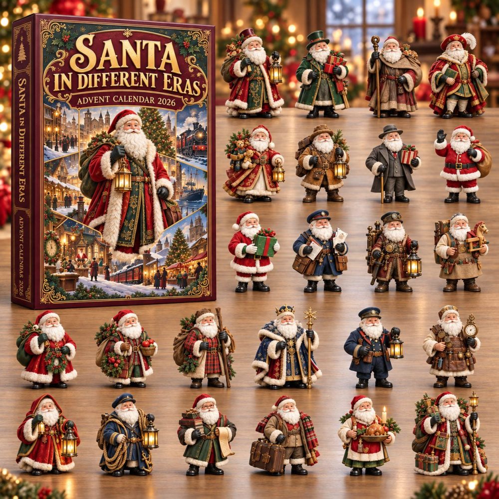 Vintage Santa Era Advent Calendar 2026 - 24 Retro-Inspired Acrylic Charms Celebrating Classic Holiday Icons