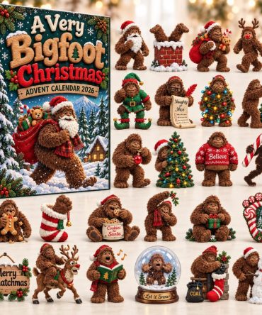 Santa Sleigh Bigfoot Christmas Advent Calendar 2026 — 24-Day Countdown With Acrylic Bigfoot & Santa Charms , Quirky Holiday Gift